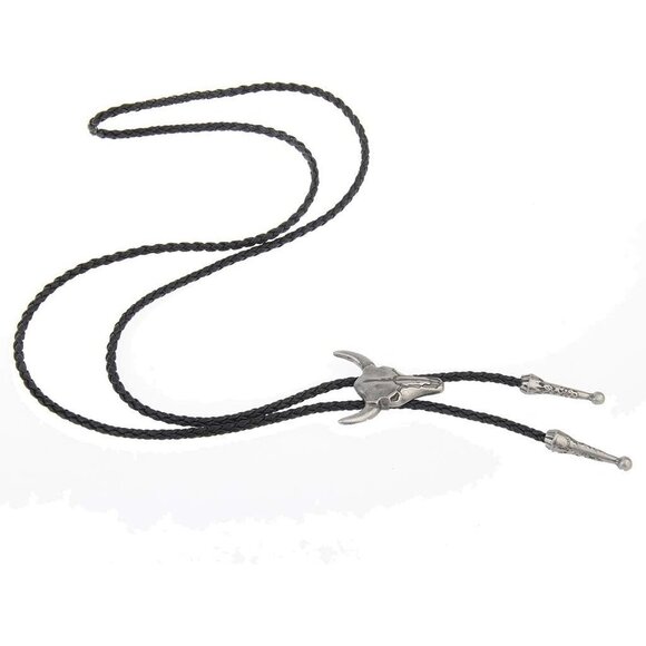 COOLLA Handmade Bolo Tie, Bull Western Cowboy, Vintage Turquoise Pendant for Men - Picture 5 of 7